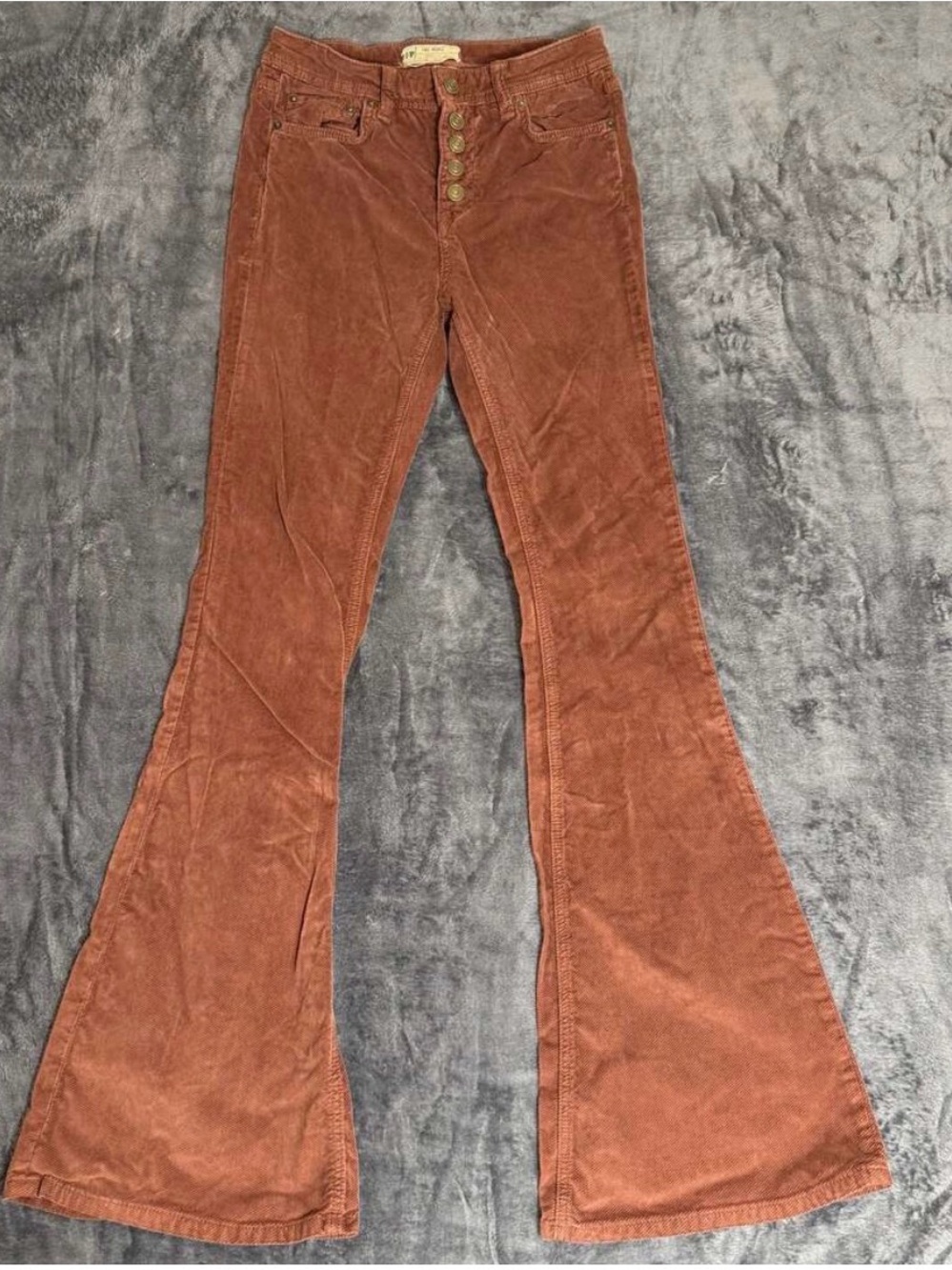 Womens Corduroy Flare Jeans in Rust - free people 26x32